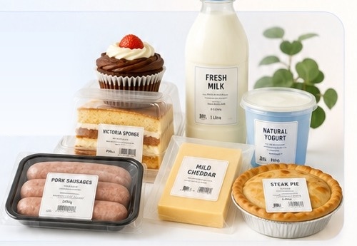 Label Daze dashboard with food products