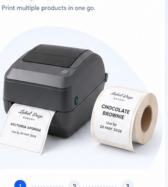 Label printer and printed food labels